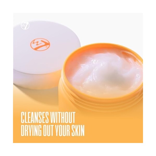 W7 Baume Démaquillant et Nettoyant Peachy Clean - Extrait Naturel de Pêche - Pour une Peau Propre et Non Grasse