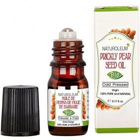 MEILLEURE HUILE ANTI-AGE - Roll On HUILE DE PÉPINS DE FIGUE DE BARBARIE 100% BIO, pure et naturelle, pressée à froid, Extra V