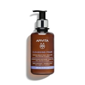 Apivita Mousse Nettoyante Visage pour le Visage et les Yeux 200ml - Nettoyant Moussant pour le Visage et Démaquillant - Netto