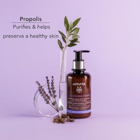 Apivita Mousse Nettoyante Visage pour le Visage et les Yeux 200ml - Nettoyant Moussant pour le Visage et Démaquillant - Netto