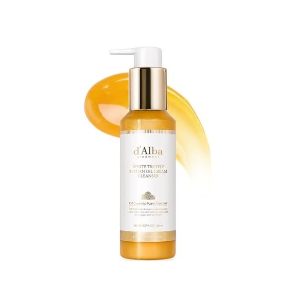 dalba Piedmont Crème nettoyante à lhuile de retour de truffe blanche italienne, soins de la peau végétaliens, nettoyant fac