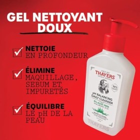 Thayers Nettoyant Quotidien au pH Équilibré - Gel Nettoyant Pour le Visage à lAloe Vera - Soins Doux et Hydratants Pour Peau