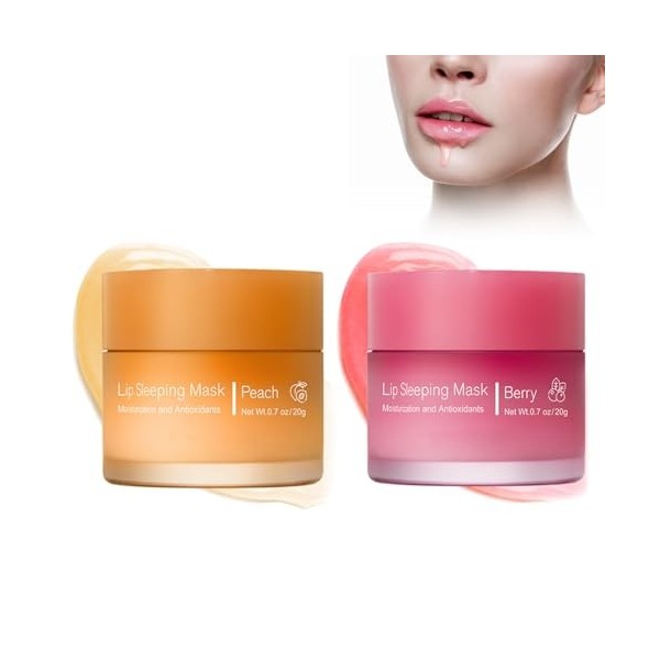 Tkekruh 2PC Lip Mask, Masque à Lèvres, sleep Lip Mask, Coussinets Hydratants pour les Lèvres, Apaise et Hydrate, pour le Soin