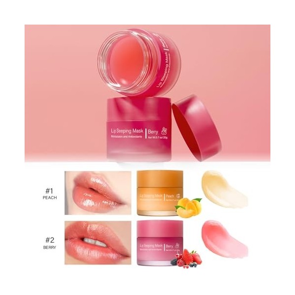 Tkekruh 2PC Lip Mask, Masque à Lèvres, sleep Lip Mask, Coussinets Hydratants pour les Lèvres, Apaise et Hydrate, pour le Soin