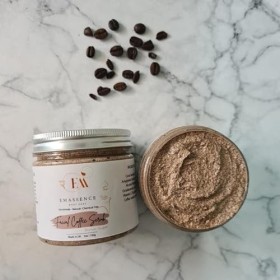 Emassence Gommage au café pour le visage, exfoliant et éclaircissant, végétalien et sans cruauté envers les animaux