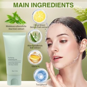 Gel exfoliant purifiant, gel blanchissant exfoliant, Gommage nettoyant pour le visage Pour le visage et le corps, Élimine en 
