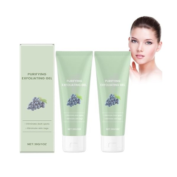 Dyceittdia 2pcs Gel Exfoliant, Gel Exfoliant Naturel, Gel Exfoliant doux, Pour un Nettoyage en Profondeur et une Hydratation 