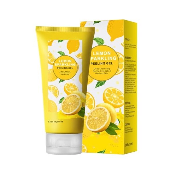 KOAHDE Gel Peeling Naturel au Citron,Gel Exfoliant pour le Nettoyage en Profondeur de la Peau,Gommage Visage Femme,Gel Exfoli