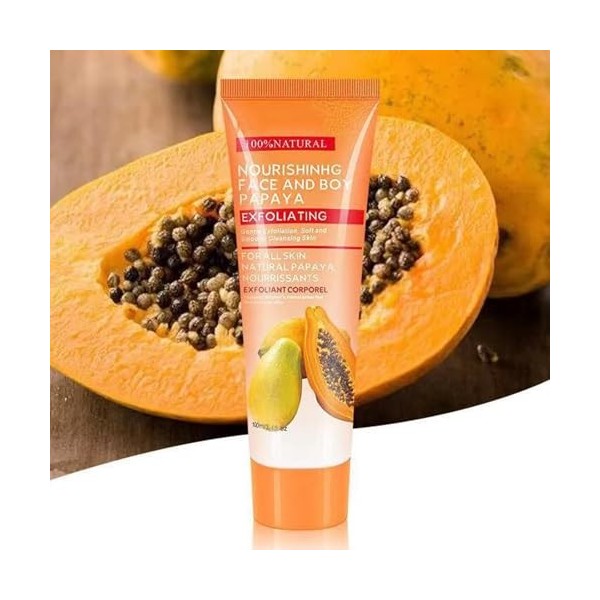 Gel Blanchiment Exfoliant,Gel Peeling naturel à la Papaye,Gel Exfoliant pour le Nettoyage en Profondeur de la Peau,Gel Exfoli