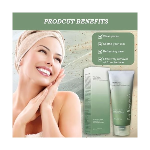 Nettoyant Visage, Mousse Nettoyante Visage pour Éliminer les Cellules Mortes Visage Purifie la Peau & Réduit les Imperfection