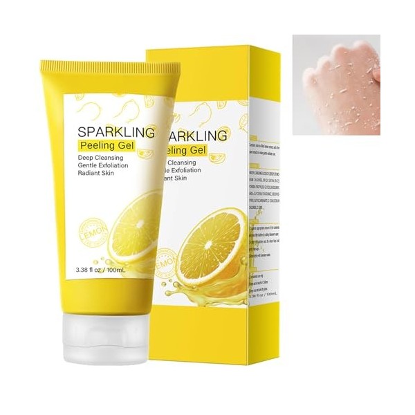 KOAHDE Gommage Au Gel Exfoliant,Gel Peeling Naturel au Citron,Gel Blanchiment Exfoliant,Gel Peeling Exfoliant Éclaircissant,G