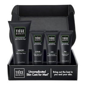 Tiege Hanley Ensemble de soins de la peau pour homme, soins essentiels pour homme niveau 1 – Kit de lavage du visage pour l