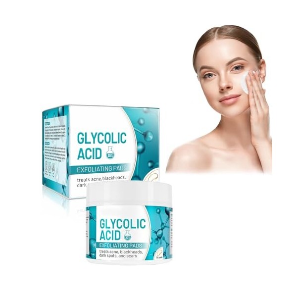 Tkekruh Tampons Peeling 50 Pièces, Tampons Exfoliants Peel, Traitement Nettoyant Visage, Rétrécir Les Pores Et Éclaircir Les 