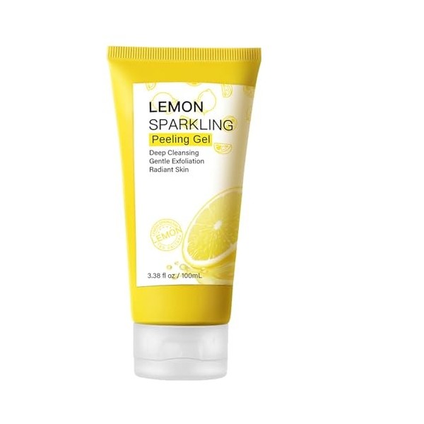 Gommage Au Gel Exfoliant,Gel Gommant pour le Visage,Blanchissante Crème Exfoliant Gel,Gel de nettoyant Exfoliant à lorange,G