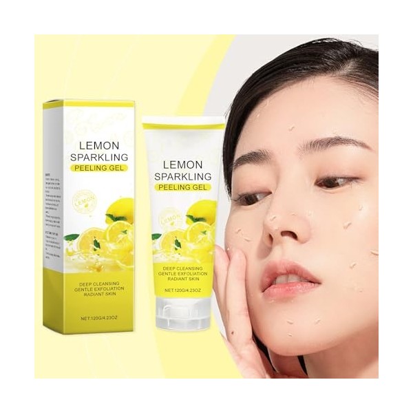 Gel Peeling Exfoliant Éclaircissant,Gel Blanchiment Exfoliant,Gommage Au Gel Exfoliant,Gommage Visage Femme,Gel Gommant pour 
