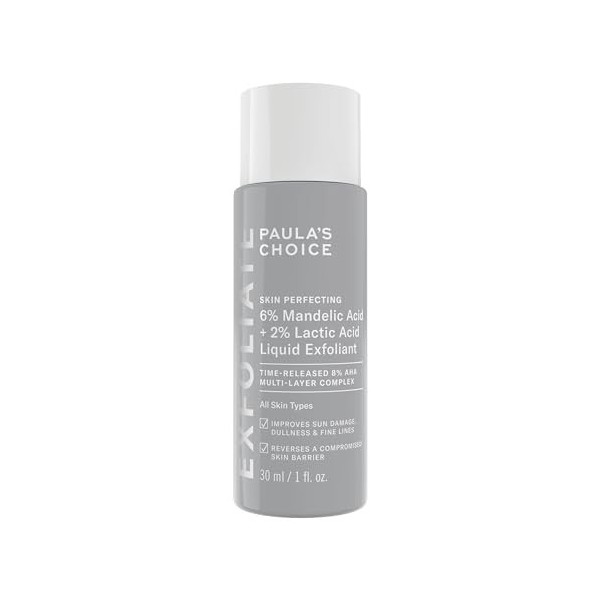 Paulas Choice SKIN PERFECTING 6% Mandelic Acid + 2% Lactic Acid AHA - Exfoliant AHA - Réduit Visiblement les Rides et Ridule