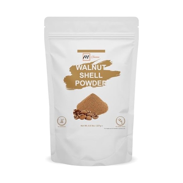 mGanna Poudre de coquille de noix 100 % naturelle taille de maille 40-60 0,2 kg/227 g pour une exfoliation douce de la peau