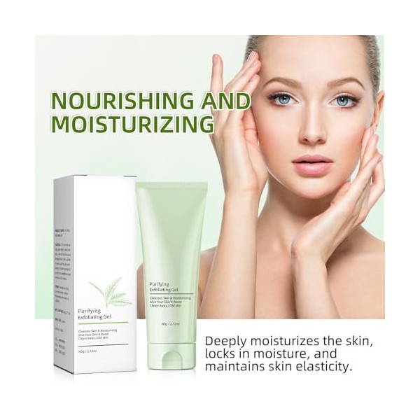 1 Pcs Gel Exfoliant Purifiant, Gel Peeling Exfoliant, Crème Purifiante Corps, Gel Exfoliant Exfoliant Visage et Corps, Nettoy