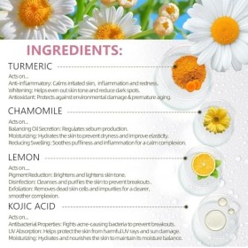 Turmeric Kojic Acid Tampons de nettoyage exfoliants pour équilibrer lhuile de la peau et leau, exfoliant, cicatrices dacné