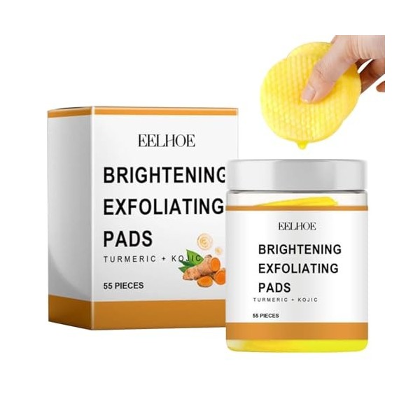 Tampon nettoyant à lacide kojique au curcuma, tampons nettoyants à lacide kojique au curcuma, tampons nettoyants à lacide 