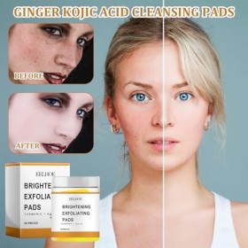 Tampon nettoyant à lacide kojique au curcuma, tampons nettoyants à lacide kojique au curcuma, tampons nettoyants à lacide 