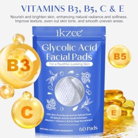 Coussinets d’acide glycolique - 10% de glycolique Ultra pur + 2% d’acide salicylique coussinets de resurfaçage d’acide glycol