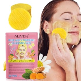Tampons Nettoyants Exfoliants au Curcuma et à lacide Kojique, Peeling, Dissolvant de Taches Foncées Pour le Visage, Cicatric