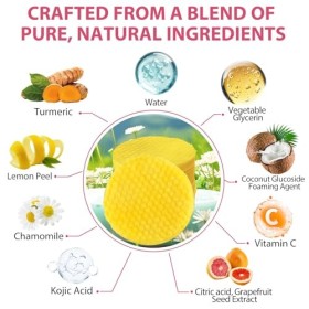 Tampons Nettoyants Exfoliants au Curcuma et à lacide Kojique, Peeling, Dissolvant de Taches Foncées Pour le Visage, Cicatric