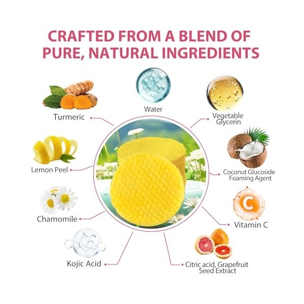 Tampons Nettoyants Exfoliants au Curcuma et à lacide Kojique, Peeling, Dissolvant de Taches Foncées Pour le Visage, Cicatric