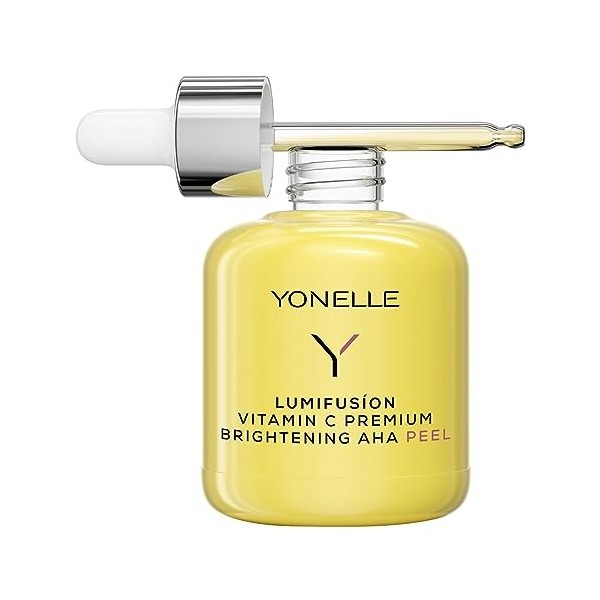 YONELLE Exfoliant visage aux acides AHA et vitamine C - LUMIFUSION - Exfoliant aux acides de fruits - Décoloration éclairciss
