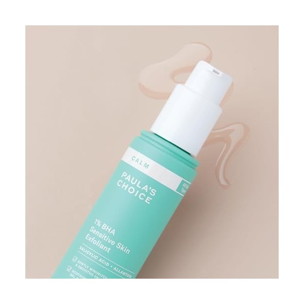 Paulas Choice CALM Exfoliant 1% BHA Peaux Sensibles - Peeling Visage Douce Purifie les Pores & Réduit les Rougeurs - avec Ac