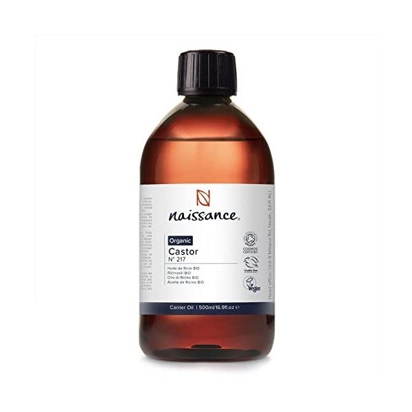 Naissance Huile de Ricin BIO Pressée à Froid no. 217 250ml - Pousse Rapide pour Cheveux, Cils, Sourcils, Corps, Barbe, Ongl