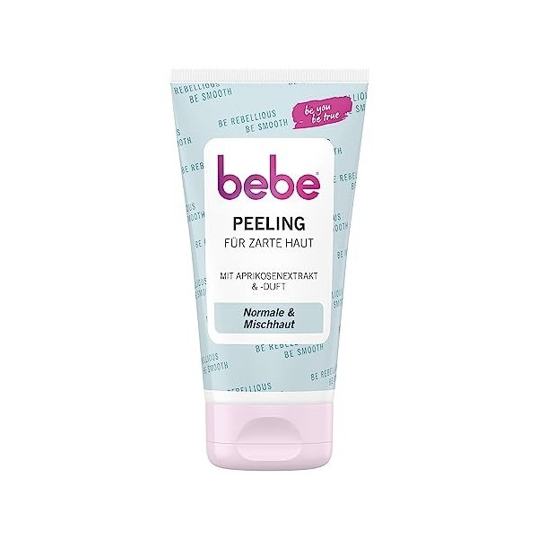 bebe Exfoliant pour peaux délicates 150 g , nettoyage doux du visage avec extrait et parfum dabricot, nettoyage en profonde