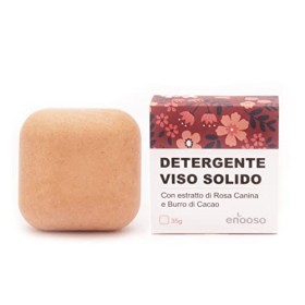 Enooso Nettoyant solide nettoyant pour le visage Mousse à la rose et à largile artisanale 100% naturel et végétalien pour un