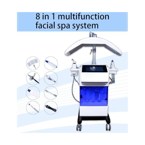 Aqua Dermabrasion Facial Care Blackhead Removal Machine, 8 In 1 Oxygen Jet Peel Clean Aqua Microdermabrasion Facial Machine