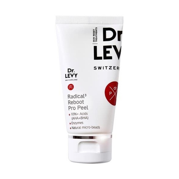 Dr. Levy Radical³ Reboot Pro Peel 50 ml – Peeling exfoliant pour le visage, le cou, les mains – Végétalien, sans cruauté enve