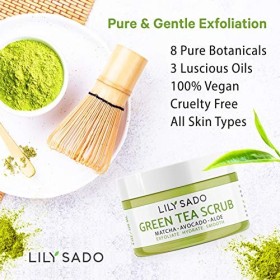 LILY SADO MATCHA MADE IN HEAVEN Facial Scrub - Best Daily Facial Exfoliating Cleanser for Women & Men - Vegan Face Wash Ex...