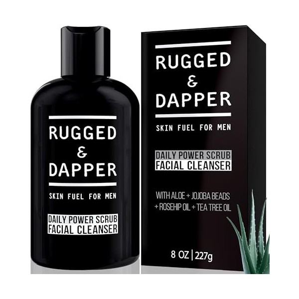 RUGGED & DAPPER Gommage exfoliant et nettoyant pour le visage pour hommes 237 ml