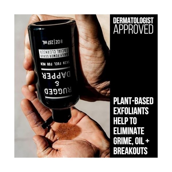 RUGGED & DAPPER Gommage exfoliant et nettoyant pour le visage pour hommes 237 ml