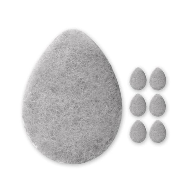 Kol Lot de 6 tampons exfoliants en fibres infusées au charbon pour le visage, éponge pour le nettoyage quotidien en profondeu