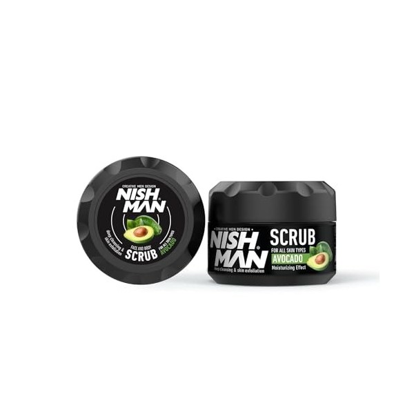 Nishman Gommage visage – Soin exfoliant pour la peau pour homme – Élimine en profondeur les cellules mortes de la peau et pro