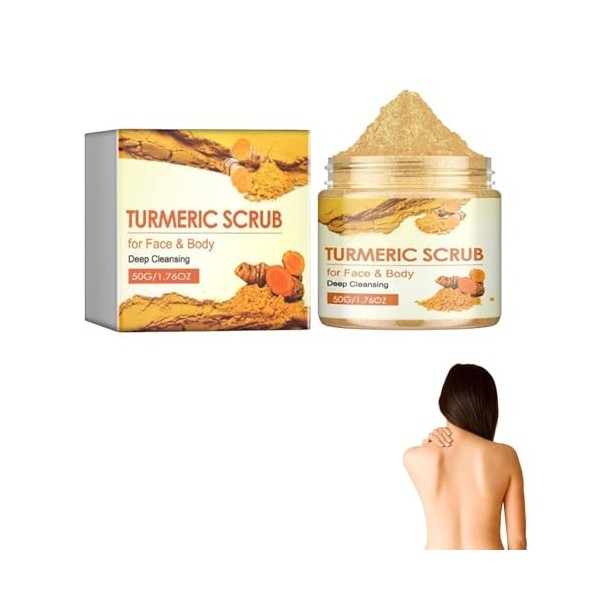 Gommage Corporel au Curcuma,Gommage Corps Exfoliant,Gommages pour le Corps du Visage Curcuma,Gommage Exfoliant,Gommage Corpor