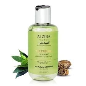 ALZIBA CARES Nettoyant visage à lhuile darbre à thé avec glycérine, provitamine B5, arbre à thé et huile de ricin | Élimine