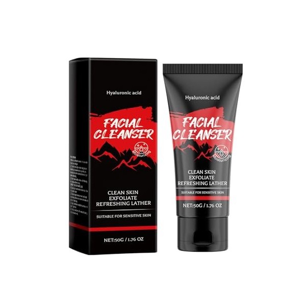 Nettoyant Facial Hydratant, Gel Nettoyant Purifiant Visage A lAcide Hyaluronique et à lHuile dOlive, Mousse Nettoyante Pou