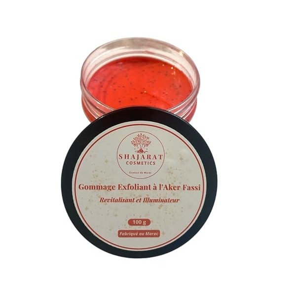 Gommage à l’Aker Fassi - Exfoliation Naturelle et Éclat de la Peau - Hydratant et Réparateur - Convient à Tous Types de Peaux