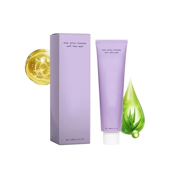 Nettoyant Moussant à Laloe Vera, Nettoyant Visage éclaircissant, pour Guérir, Apaiser et Hydrater la Peau, Nettoyage en Prof