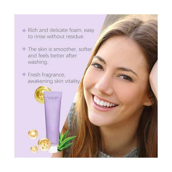 Nettoyant Moussant à Laloe Vera, Nettoyant Visage éclaircissant, pour Guérir, Apaiser et Hydrater la Peau, Nettoyage en Prof