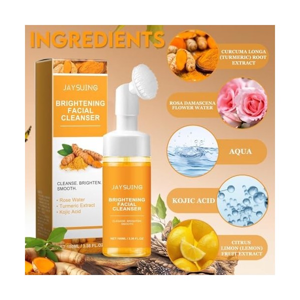 Nettoyant pour le visage au curcuma, sérum pour le visage au curcuma, nettoyant pour le visage au curcuma, dissolvant de tach