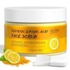 Gommage Visage à lAcide Kojique et au Curcuma, Exfoliant Visage Éclaircissant Avec Vitamine C, Doux Élimine Peaux Mortes, Am