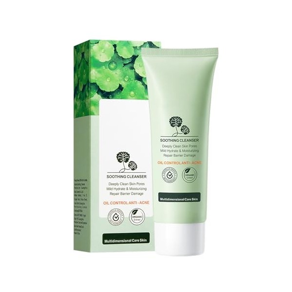 Nettoyant Facial Hydratant, Gel Nettoyant Purifiant Visage A lExtrait de Centella Asiatica, Mousse Nettoyante Pour Le Visage